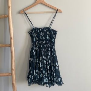 Free People Floral Babydoll Tunic Tank Top Sz Medium